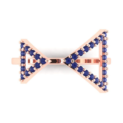 0.2475 cttw Simulated Tanzanite Statement Engagement Ring - Solid Gold (Round Cut,1.2mm)