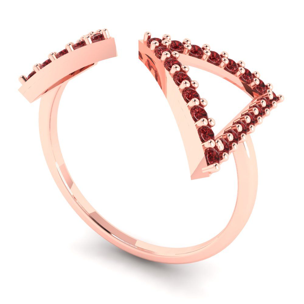 0.2475 cttw Natural Garnet Statement Engagement Ring - Solid Gold (Round Cut,1.2mm)