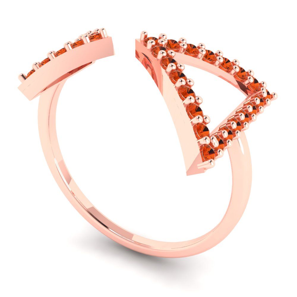 0.2475 cttw Zirconia Simulated Red Diamond Statement Engagement Ring - Solid Rose Gold (VVS1, Round Cut,1.2mm)