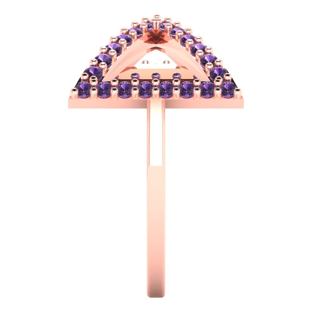 0.2475 cttw Simulated Alexandrite Statement Engagement Ring - Solid Gold (Round Cut,1.2mm)