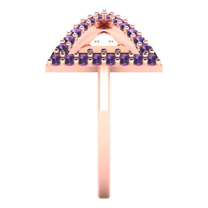 0.2475 cttw Simulated Alexandrite Statement Engagement Ring - Solid Gold (Round Cut,1.2mm)