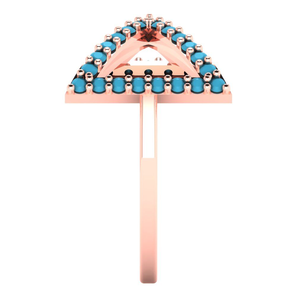 0.2475 cttw Simulated Turquoise Statement Engagement Ring - Solid Gold (Round Cut,1.2mm)