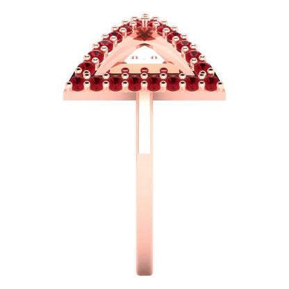 0.2475 cttw Simulated Pink Tourmaline Statement Engagement Ring - Solid Gold (Round Cut,1.2mm)