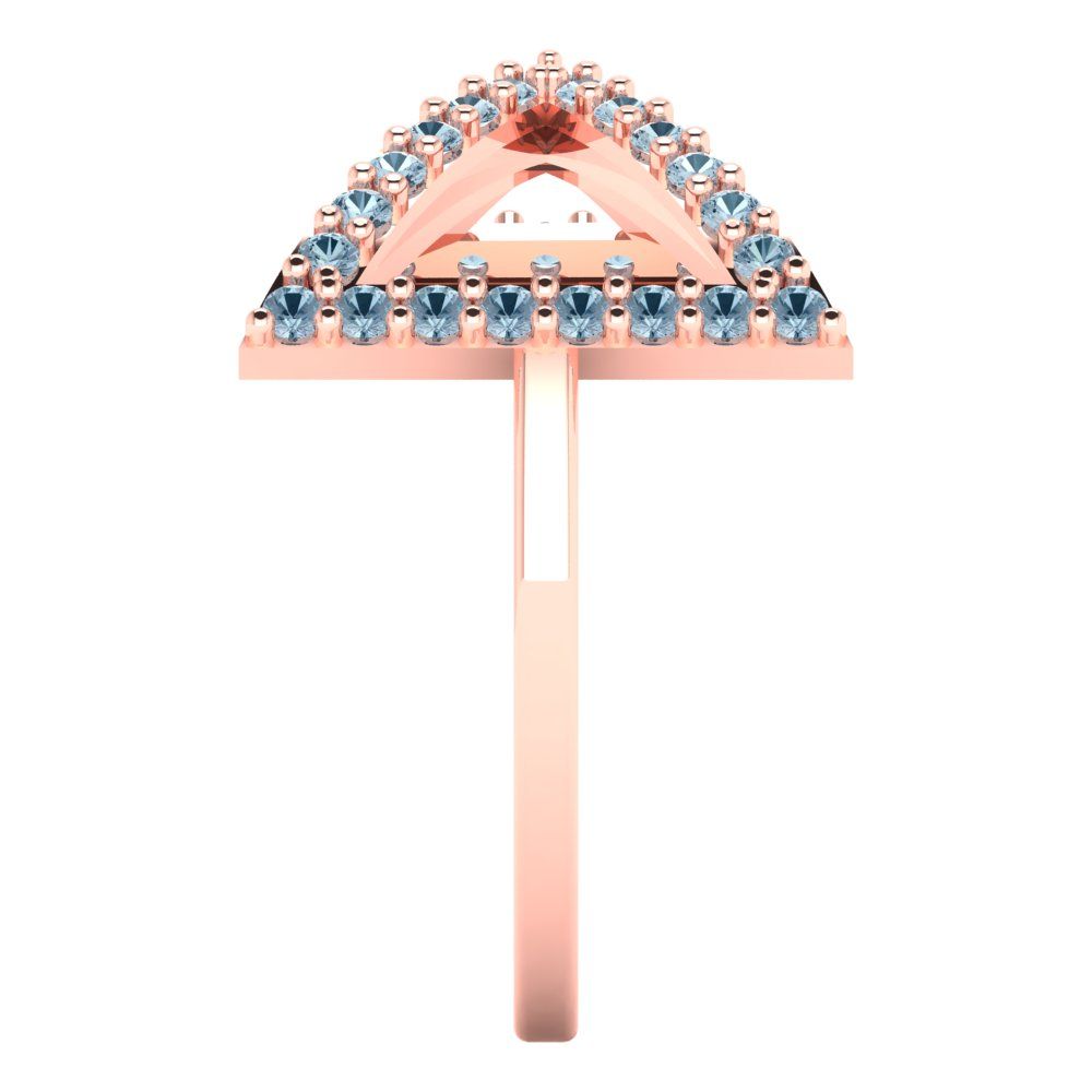 0.2475 cttw Zirconia Simulated Blue Diamond Statement Engagement Ring - Solid Gold (VVS1, Round Cut,1.2mm)