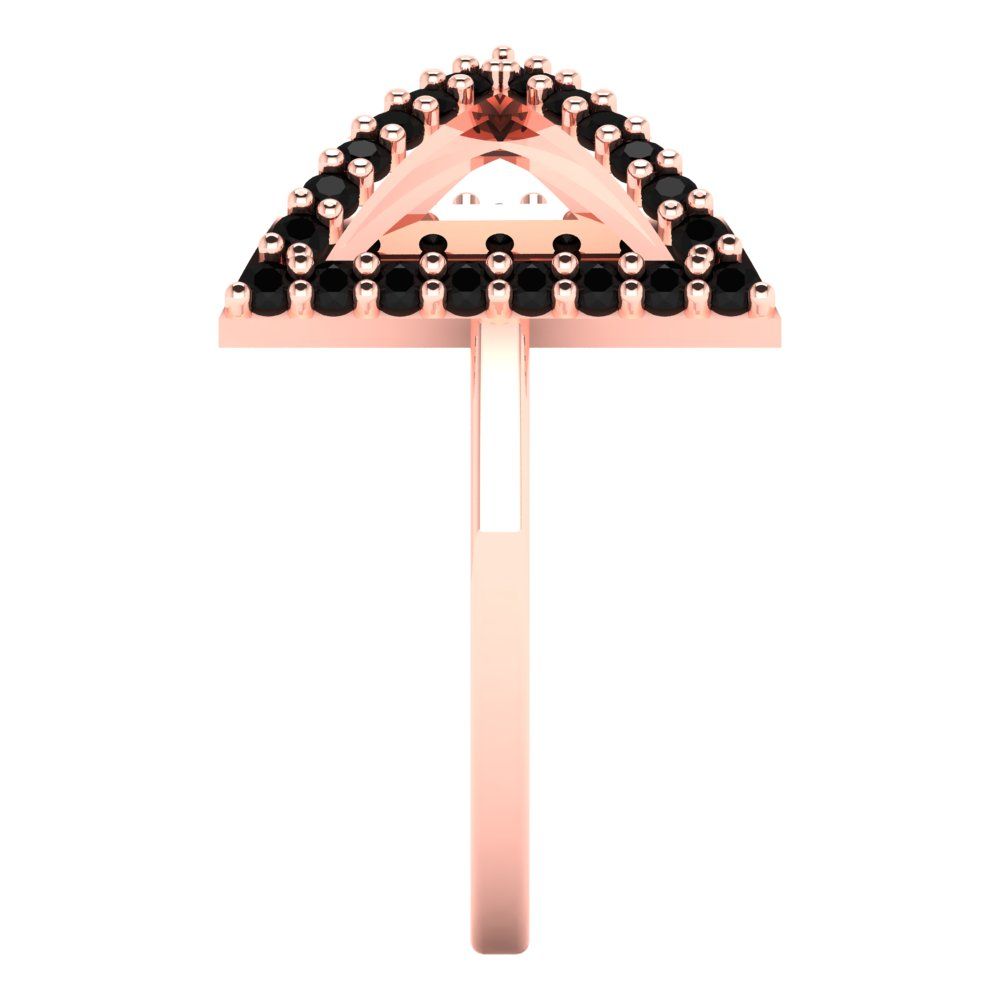 0.2475 cttw Natural Onyx Statement Engagement Ring - Solid Gold (Round Cut,1.2mm)