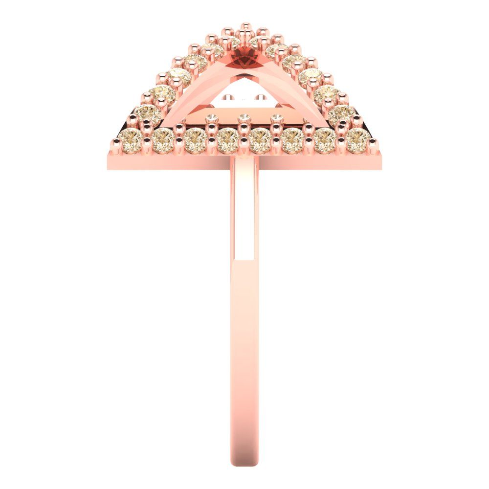 0.2475 cttw Natural Morganite Statement Engagement Ring - Solid Gold (Round Cut,1.2mm)