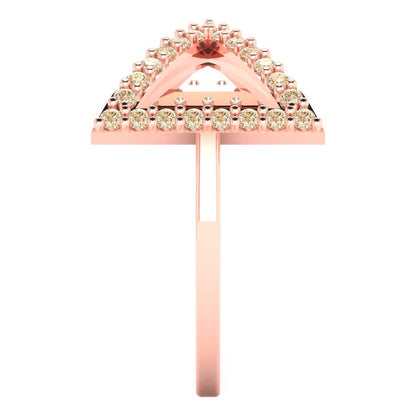 0.2475 cttw Natural Morganite Statement Engagement Ring - Solid Gold (Round Cut,1.2mm)