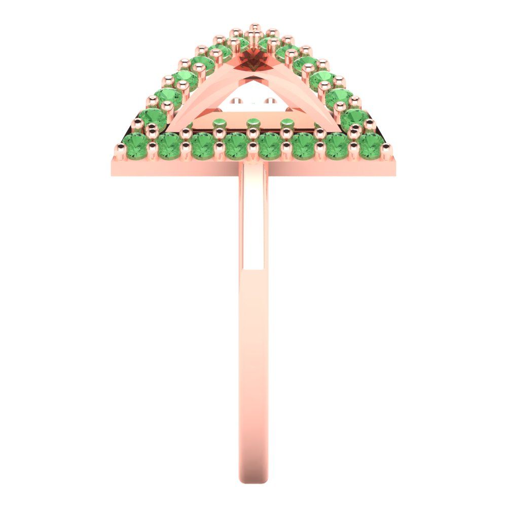 0.2475 cttw Zirconia Simulated Green Diamond Statement Engagement Ring - Solid Gold (VVS1, Round Cut,1.2mm)