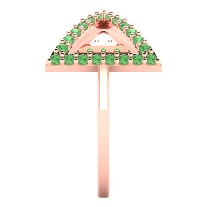 0.2475 cttw Zirconia Simulated Green Diamond Statement Engagement Ring - Solid Gold (VVS1, Round Cut,1.2mm)