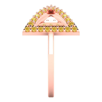 0.2475 cttw Natural Citrine Statement Engagement Ring - Solid Gold (Round Cut,1.2mm)