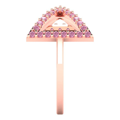 0.2475 cttw Zirconia Simulated Pink Diamond Statement Engagement Ring - Solid Gold (VVS1, Round Cut,1.2mm)