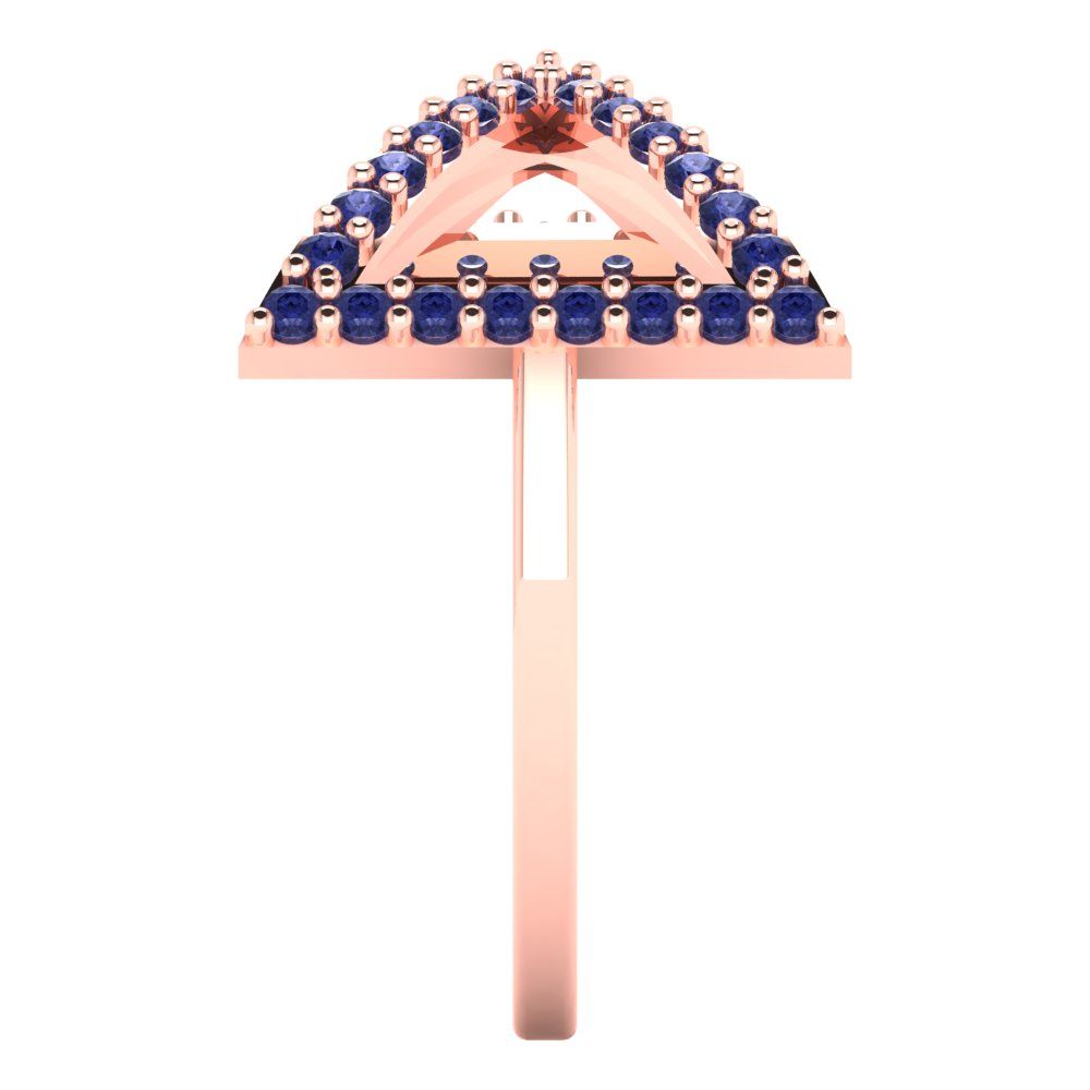 0.2475 cttw Simulated Tanzanite Statement Engagement Ring - Solid Gold (Round Cut,1.2mm)