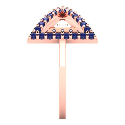 0.2475 cttw Simulated Tanzanite Statement Engagement Ring - Solid Gold (Round Cut,1.2mm)