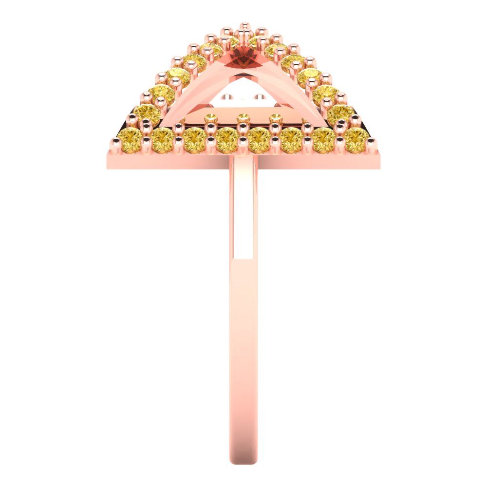 0.2475 cttw Zirconia Simulated Yellow Diamond Statement Engagement Ring - Solid Gold (VVS1, Round Cut,1.2mm)