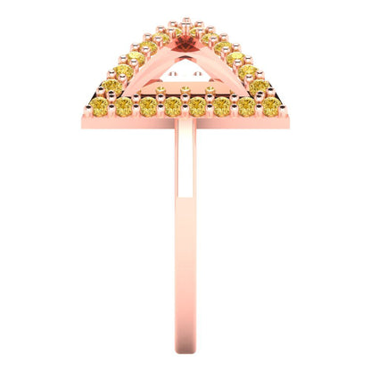 0.2475 cttw Zirconia Simulated Yellow Diamond Statement Engagement Ring - Solid Gold (VVS1, Round Cut,1.2mm)