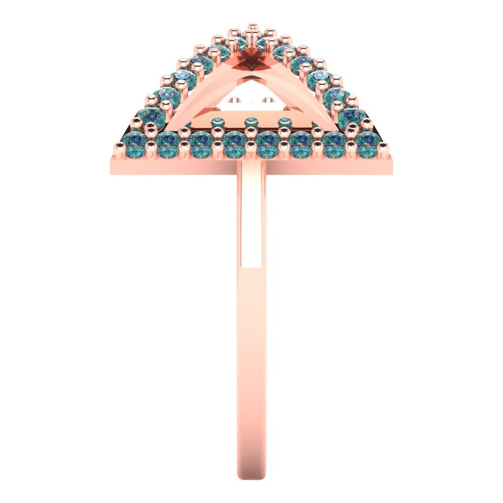 0.2475 cttw Blue Moissanite Statement Engagement Ring - Solid Gold (Round Cut,1.2mm)