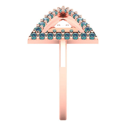 0.2475 cttw Blue Moissanite Statement Engagement Ring - Solid Gold (Round Cut,1.2mm)