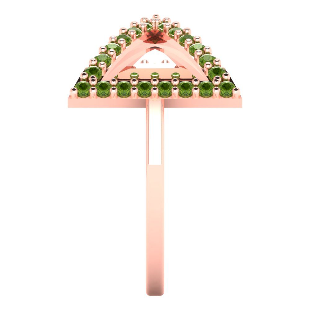 0.2475 cttw Natural Peridot Statement Engagement Ring - Solid Gold (Round Cut,1.2mm)