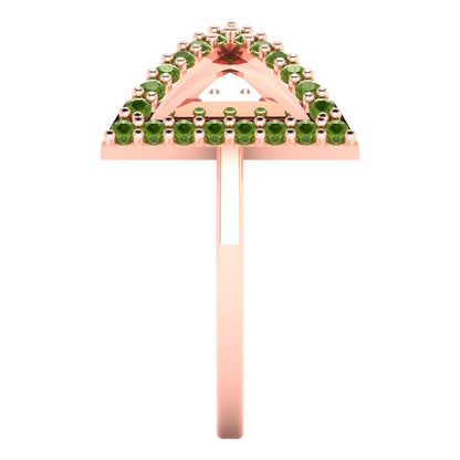 0.2475 cttw Natural Peridot Statement Engagement Ring - Solid Gold (Round Cut,1.2mm)