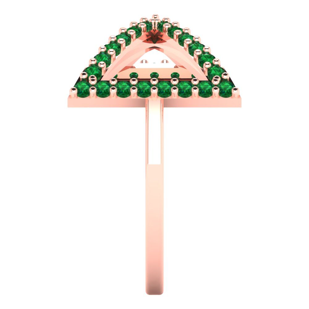 0.2475 cttw Simulated Emerald Statement Engagement Ring - Solid Gold (Round Cut,1.2mm)