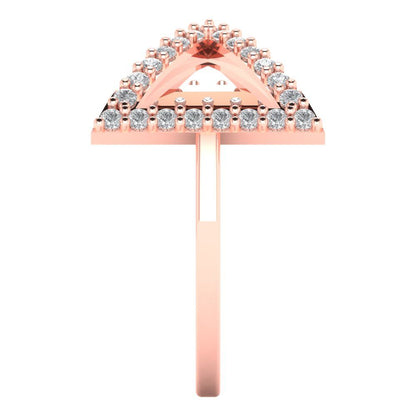 0.2475 cttw White Sapphire Statement Engagement Ring - Solid Gold (Round Cut,1.2mm)