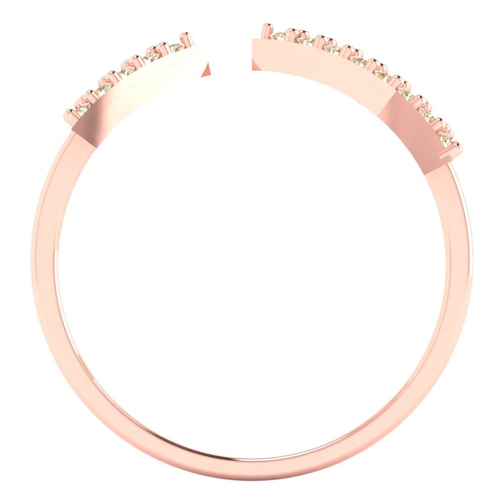 0.2475 cttw Natural Morganite Statement Engagement Ring - Solid Gold (Round Cut,1.2mm)