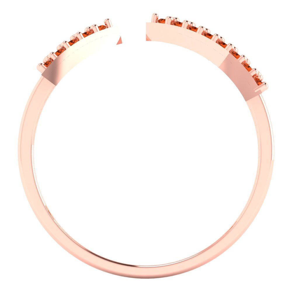 0.2475 cttw Zirconia Simulated Red Diamond Statement Engagement Ring - Solid Rose Gold (VVS1, Round Cut,1.2mm)