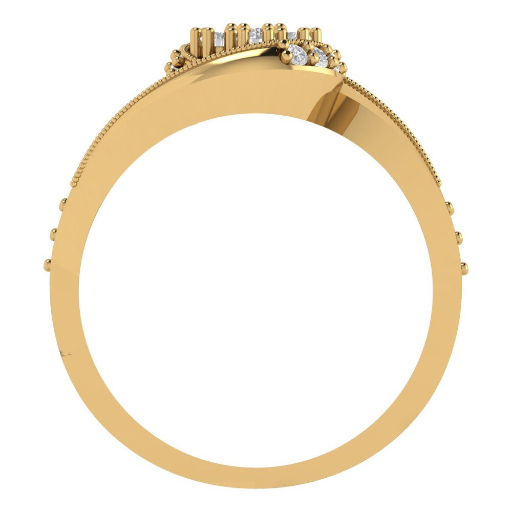 0.4 cttw Round Cut Moissanite Bridal Set - Solid Yellow Gold Engagement Ring & Wedding Band