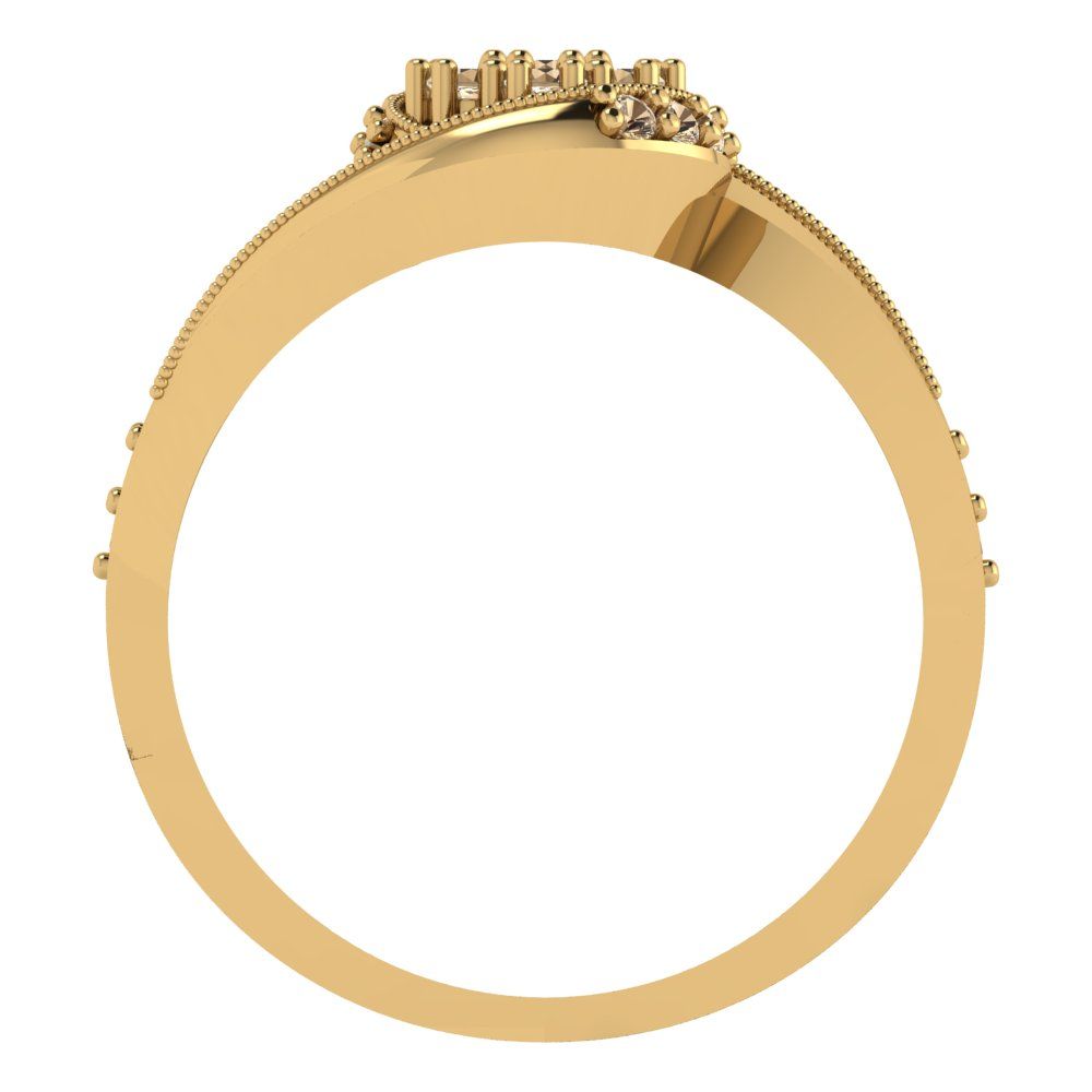 0.4 cttw Round Cut Yellow Moissanite Bridal Set - Solid Yellow Gold Engagement Ring & Wedding Band