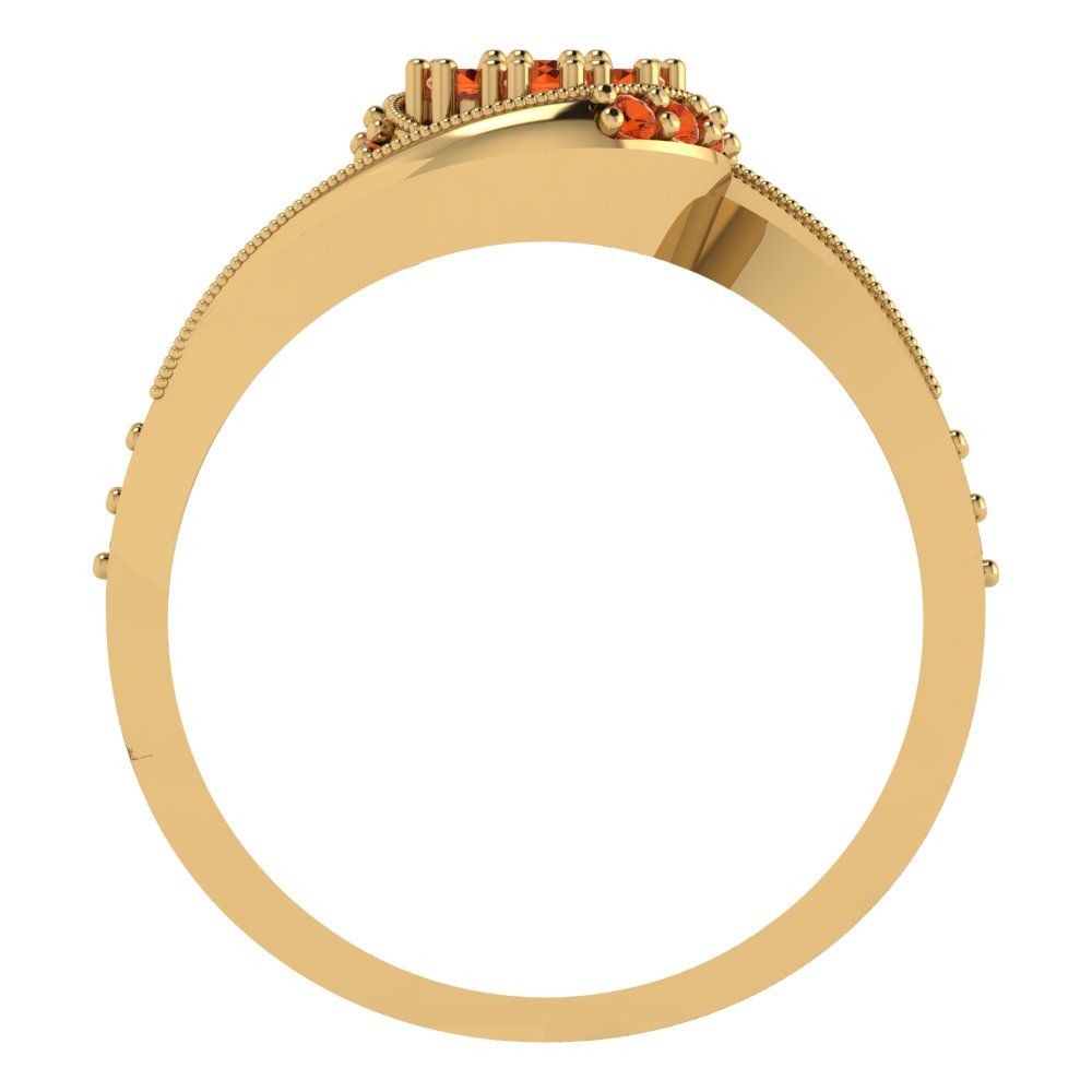 0.4 cttw Round Cut Simulated Red Diamond Bridal Set - Solid Yellow Gold Engagement Ring & Wedding Band