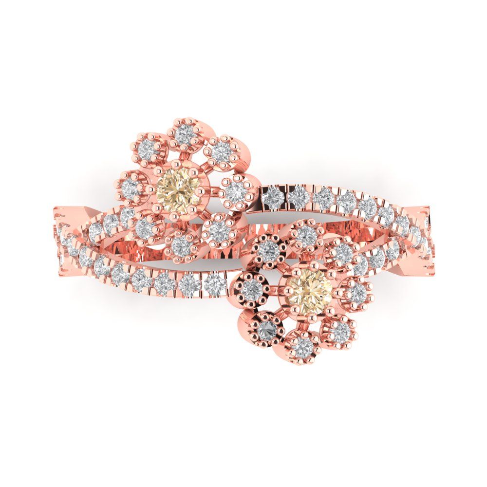 0.48 cttw Natural Morganite Hidden Halo Engagement Ring - Solid Rose Gold (VVS1, Round Cut,2.5mm)