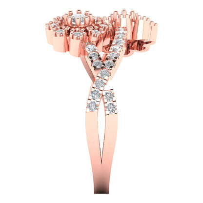 0.48 cttw White Sapphire Hidden Halo Engagement Ring - Solid Rose Gold (VVS1, Round Cut,2.5mm)