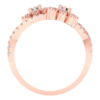 0.48 cttw Natural Aquamarine Hidden Halo Engagement Ring - Solid Rose Gold (VVS1, Round Cut,2.5mm)