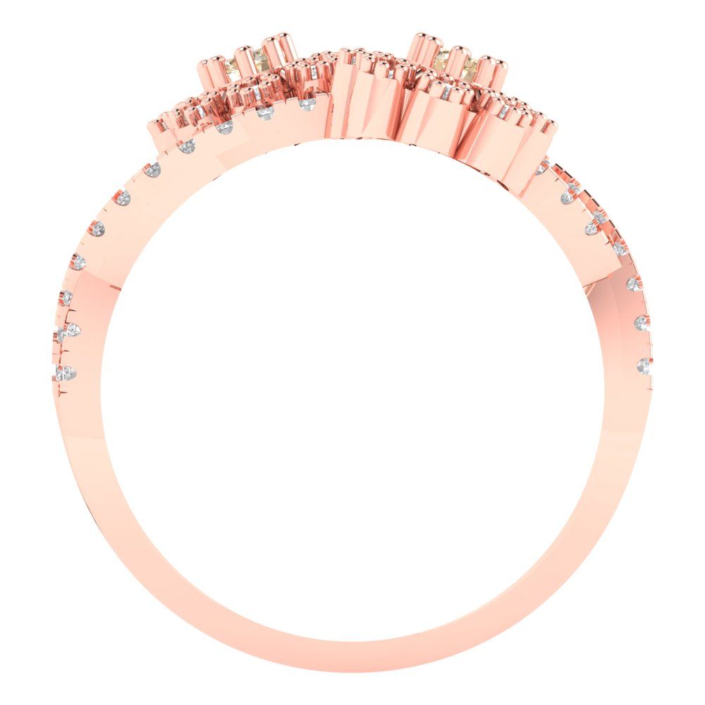 0.48 cttw Natural Morganite Hidden Halo Engagement Ring - Solid Rose Gold (VVS1, Round Cut,2.5mm)