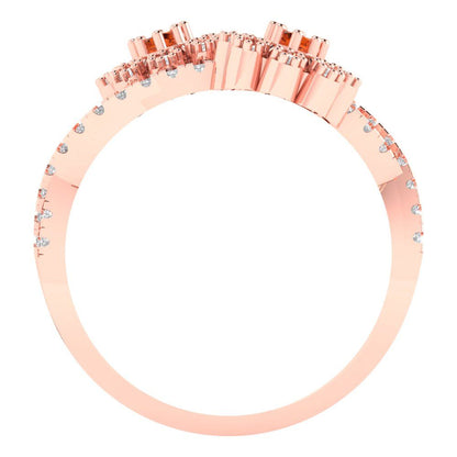 0.48 cttw Simulated Pink Tourmaline Hidden Halo Engagement Ring - Solid Rose Gold (VVS1, Round Cut,2.5mm)