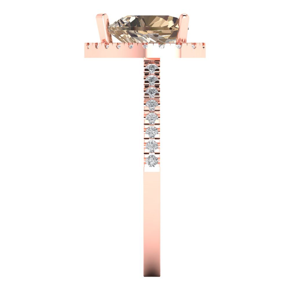 2.285 cttw Yellow Moissanite Hidden Halo Engagement Ring - Solid Rose Gold (VVS1, Heart Cut,8mm)
