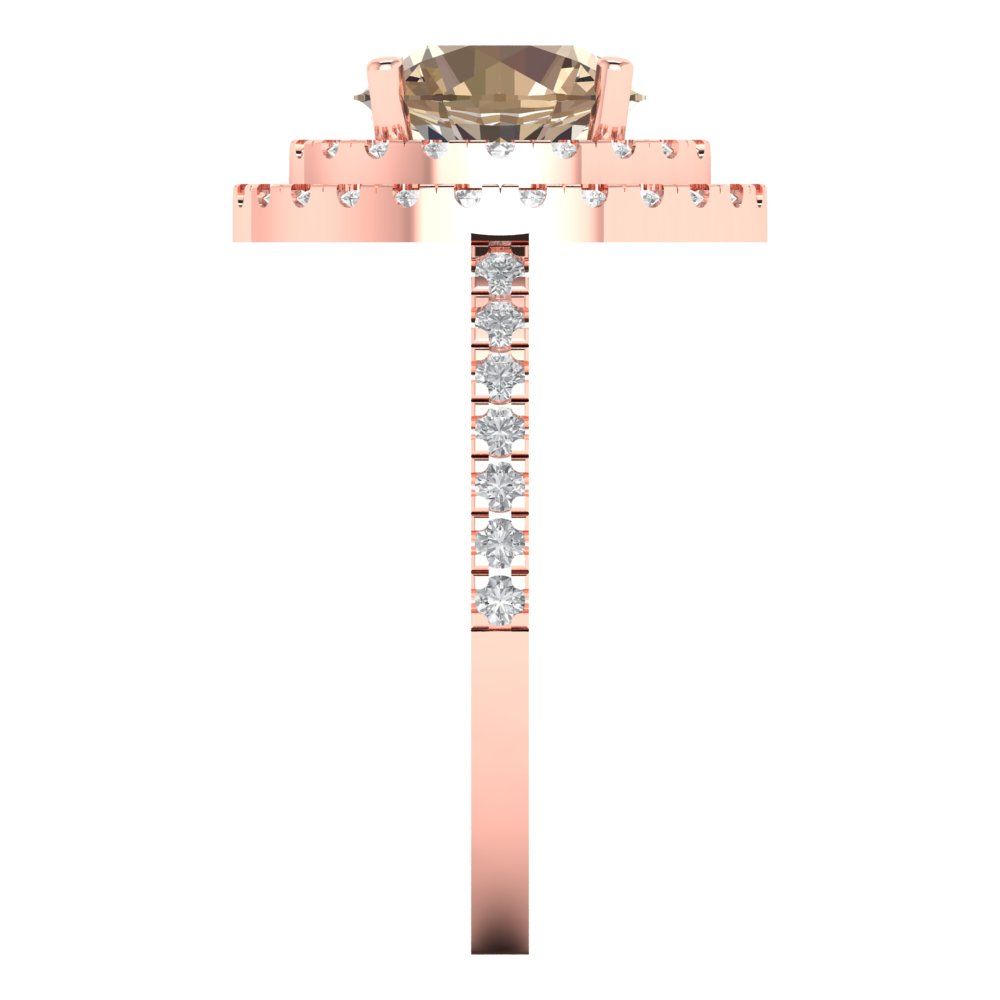 2.6 cttw Yellow Moissanite Hidden Halo Engagement Ring - Solid Gold (Round Cut,8.0mm)