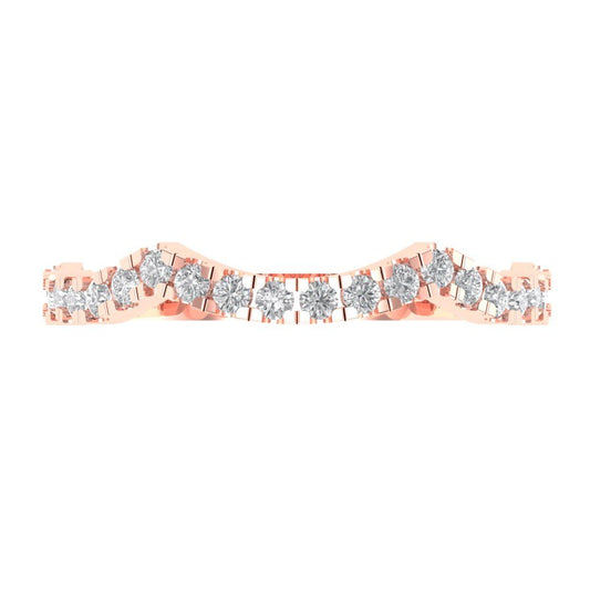 0.36 cttw Simulated Diamond Round Cut Rose Gold Eternity Wedding Band