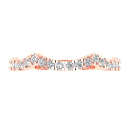 0.36 cttw Moissanite Round Cut Rose Gold Eternity Wedding Band