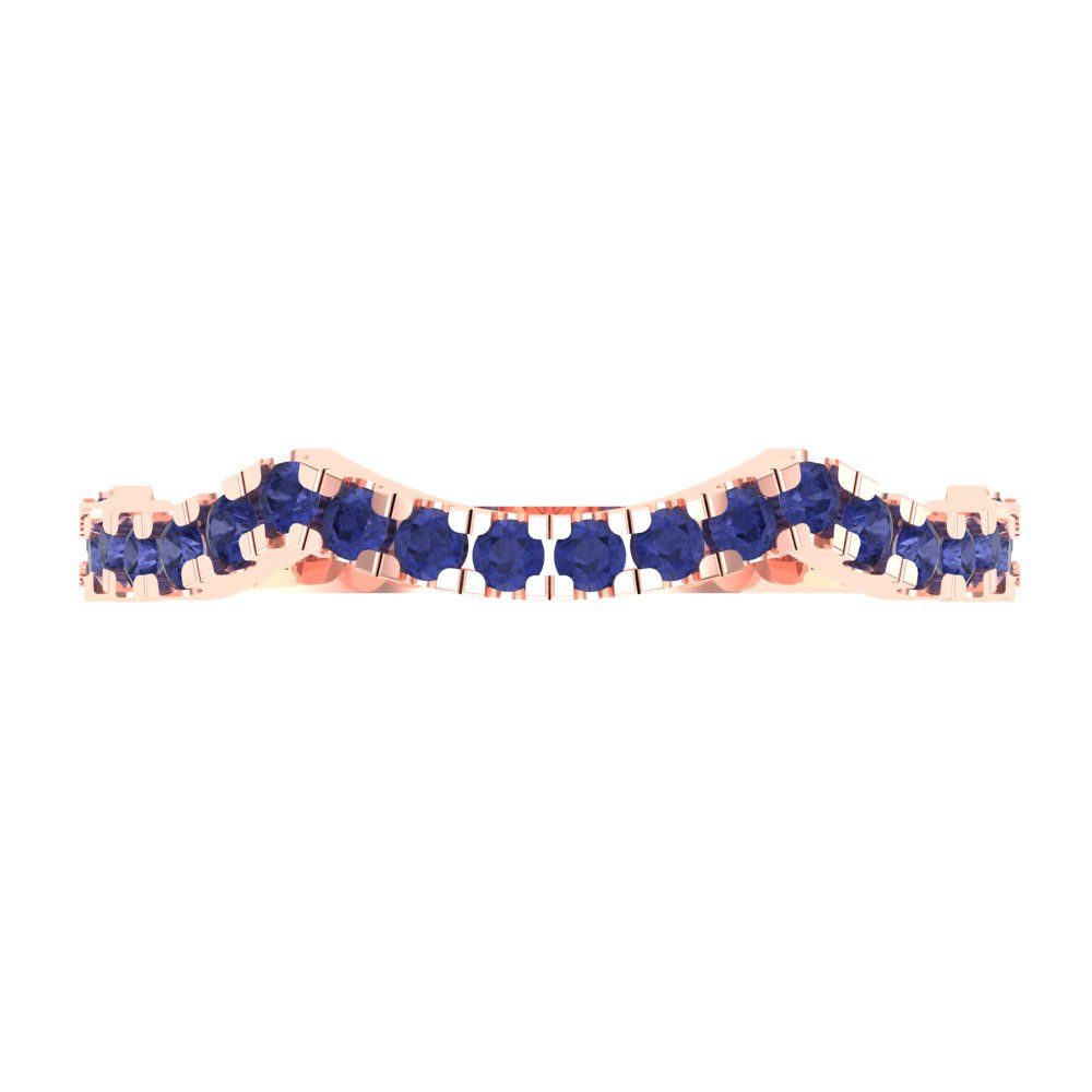 0.36 cttw Simulated Tanzanite Round Cut Rose Gold Eternity Wedding Band