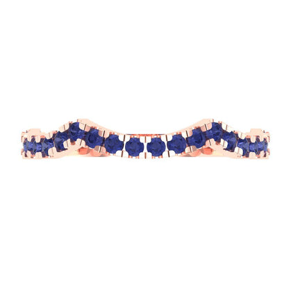 0.36 cttw Simulated Tanzanite Round Cut Rose Gold Eternity Wedding Band