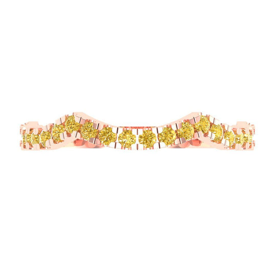 0.36 cttw Natural Citrine Round Cut Rose Gold Eternity Wedding Band