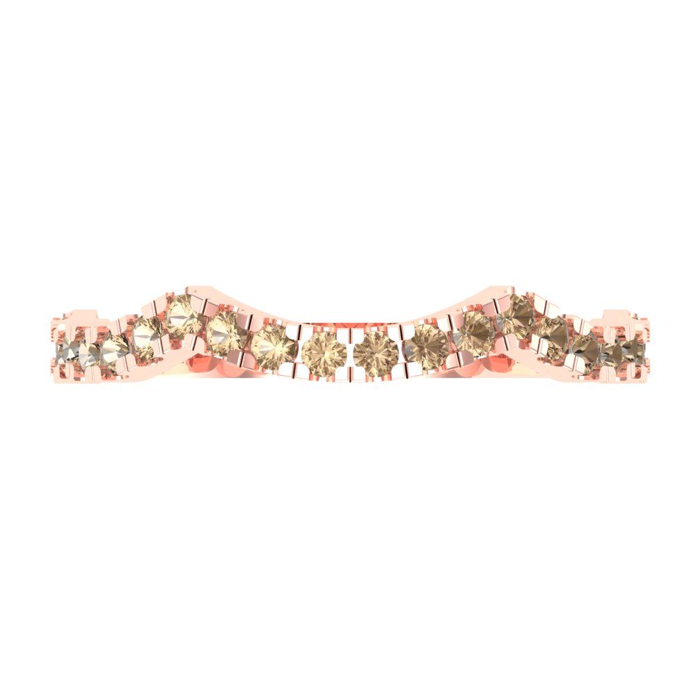 0.36 cttw Yellow Moissanite Round Cut Rose Gold Eternity Wedding Band