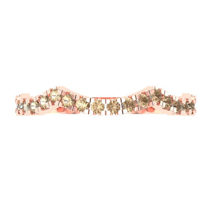 0.36 cttw Yellow Moissanite Round Cut Rose Gold Eternity Wedding Band