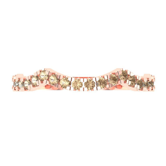 0.36 cttw Yellow Moissanite Round Cut Rose Gold Eternity Wedding Band