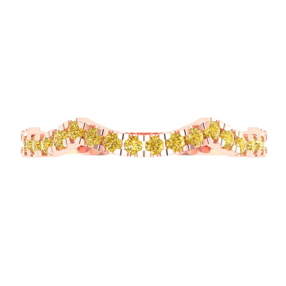 0.36 cttw Simulated Yellow Diamond Round Cut Rose Gold Eternity Wedding Band