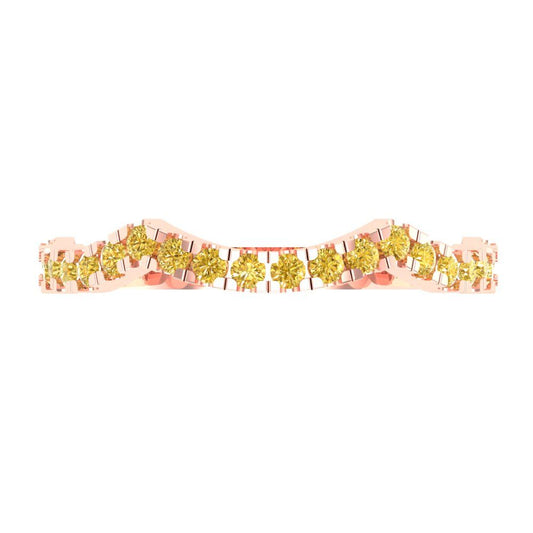 0.36 cttw Simulated Yellow Diamond Round Cut Rose Gold Eternity Wedding Band