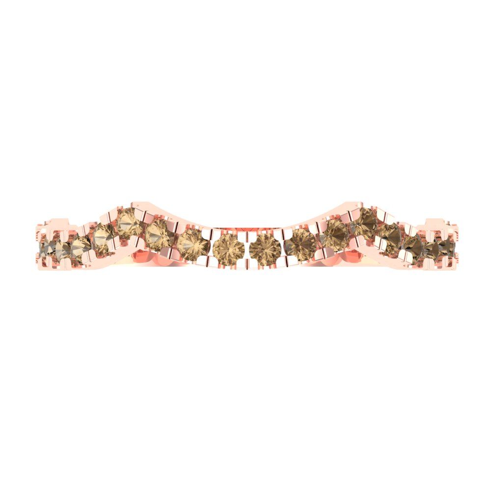 0.36 cttw Simulated Champagne Diamond Round Cut Rose Gold Eternity Wedding Band