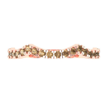 0.36 cttw Simulated Champagne Diamond Round Cut Rose Gold Eternity Wedding Band