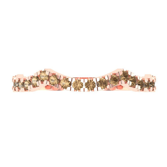 0.36 cttw Simulated Champagne Diamond Round Cut Rose Gold Eternity Wedding Band